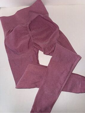Pechee Bum High-Waist Seamless Leggings in Dusty Rose